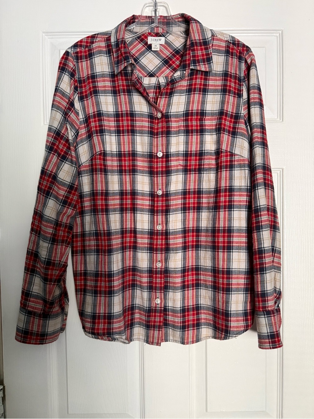 J. Crew Women’s Red Plaid Button-Up Shirt